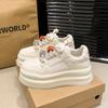 Suction film sole leather little white shoes women's 2025 spring new platform sports board shoes casual women's shoes versatile shoes children
