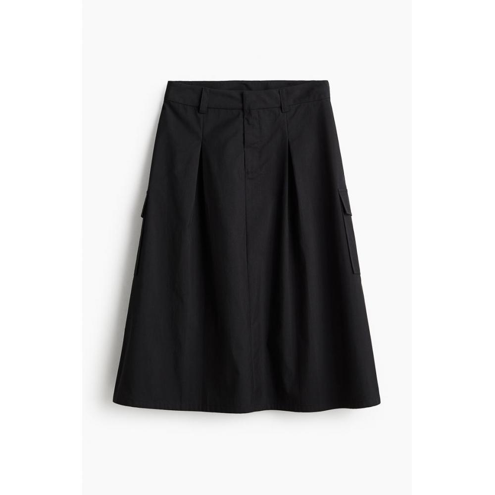 

H M A line cargo skirt black