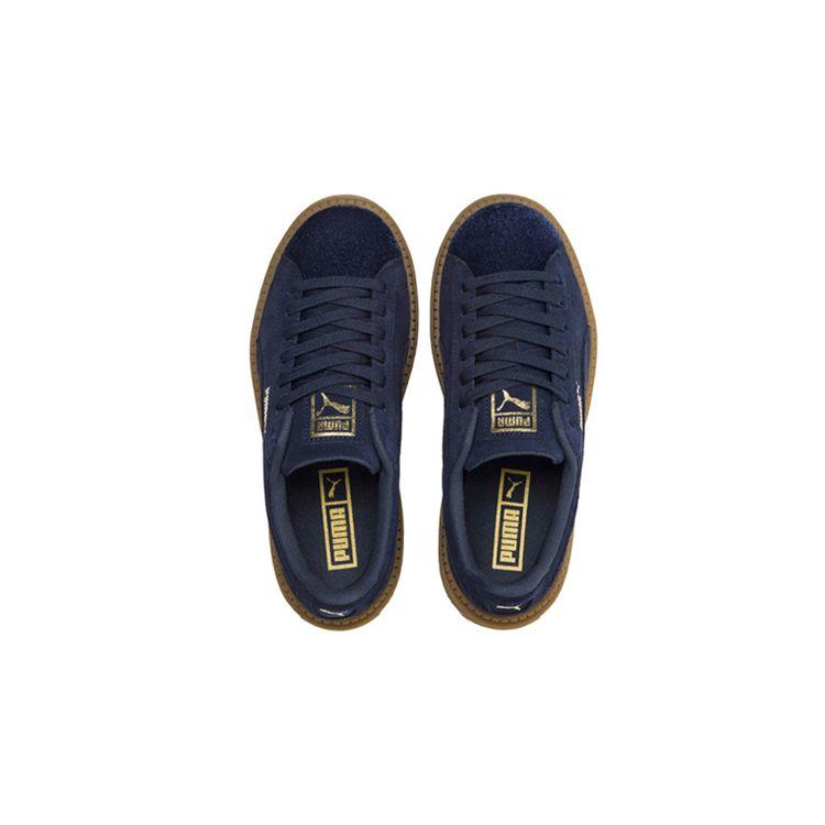 Puma Suede Platform Trace Velor Low Top Kids Sneakers Kids Sneakers Navy 366696-03