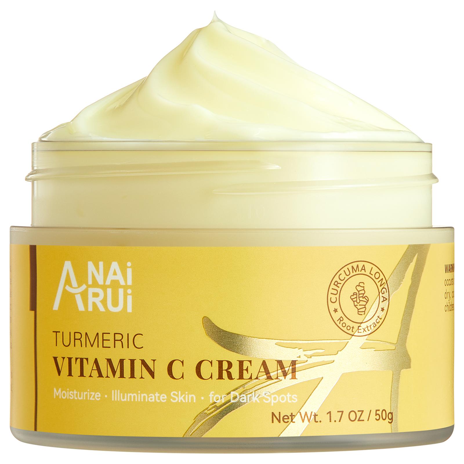 ANAiRUi Turmeric Vitamin C Face Cream, Moisturising Collagen Cream for Even Skin Tone, 50 g