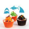 24pcs/set Fashion Shark Shape Cupcake Insert Cards with Toothpick Wedding Birthday Party Gifts Cake Decorations