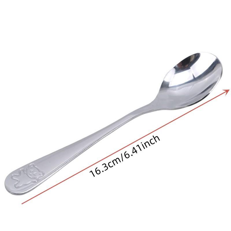 Baby Teaspoon Spoon Food Feeding Fork Knife Utensils Set Stainless Steel Kids Learning Eating Habit Children Tableware