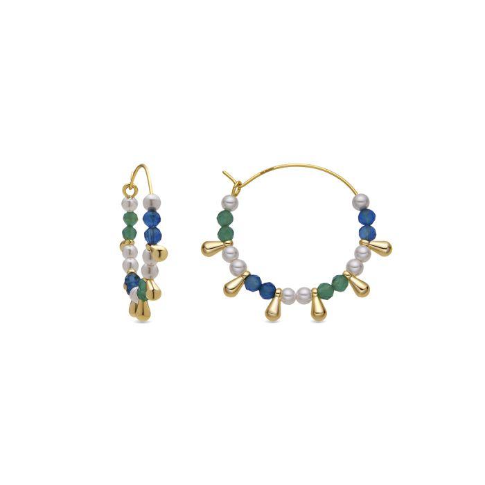 Boucles d'oreilles Luxenter en argent 925 et cristal bleu foncé finition or 18k - Dirad