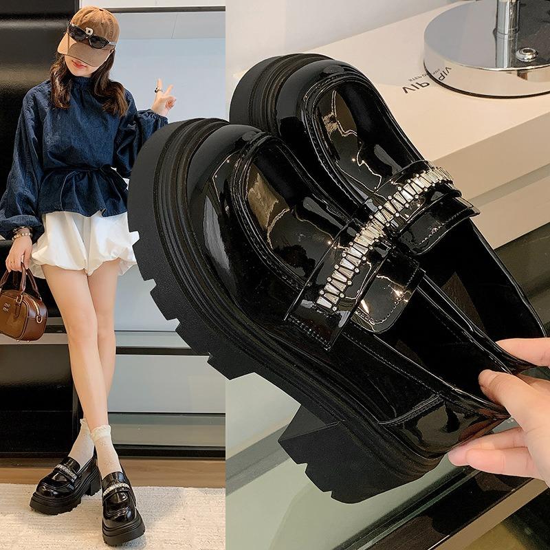 Thick-soled heightening women's autumn new small versatile retro small leather shoes