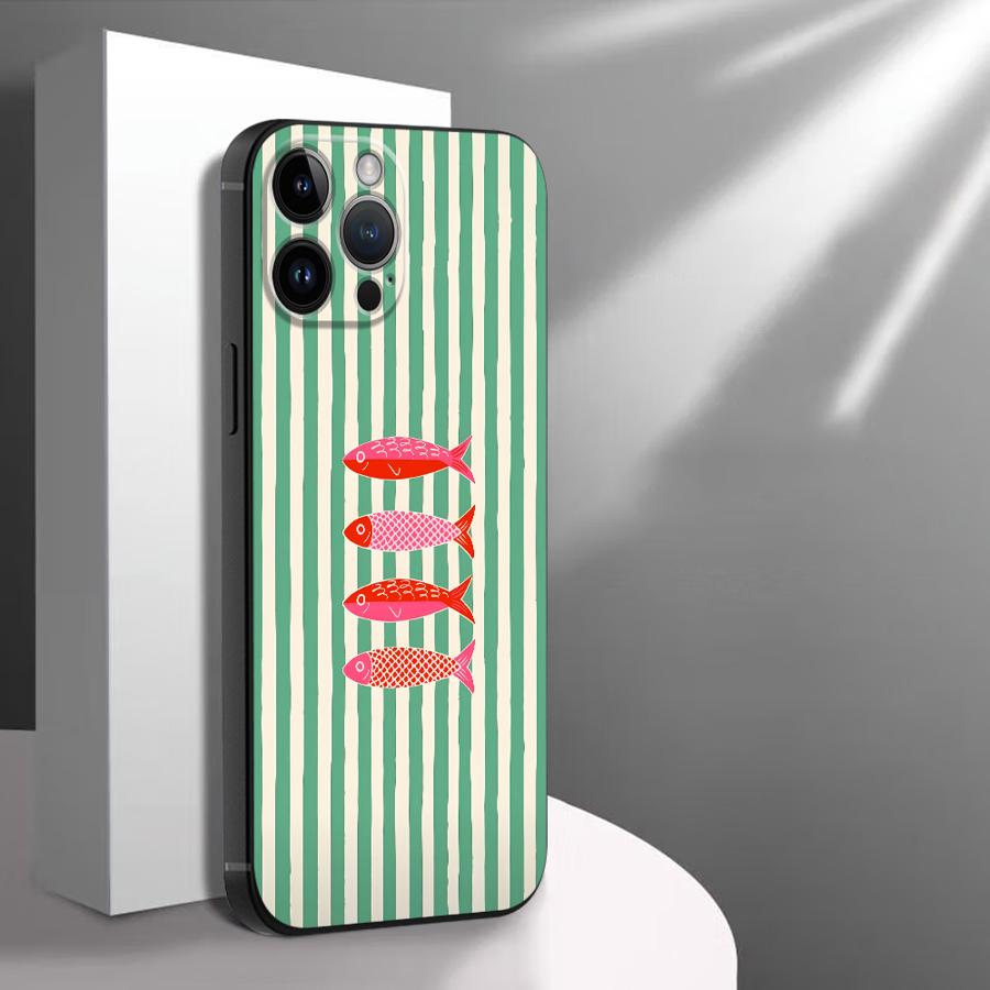

Cartoon Creative Fish Funda Phone Cover Phone Case for Apple iPhone 17 Pro Max 13 16 14 15 Pro 7 8 11 XR XS MAX 17e Air 12 iPhone 13