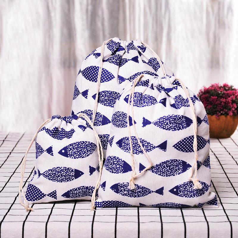 Kočka Medvěd Kreslený Stahovací Šňůrka Bavlněná Lněná Úložná Taška Dárková Cukrovinka Šperky Organizér Make-up Kosmetika Mince Klíče Tašky 49002