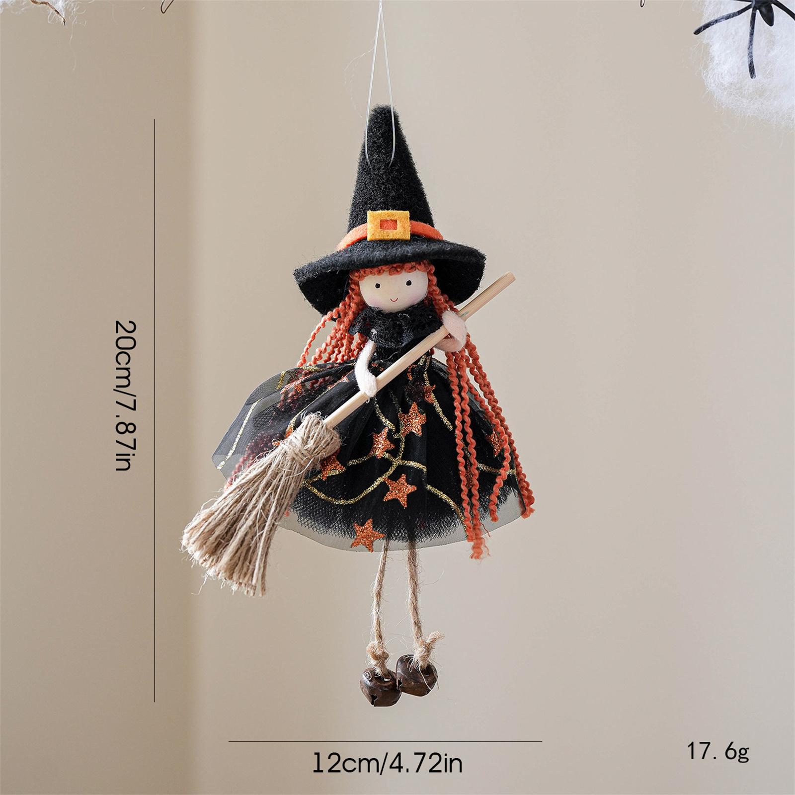 

1pcs Christmas Tree Decorations Hanging Bells Ornaments Tulle Dress Broomstick Angel Hanging Figure for Xmas Party Home Decor