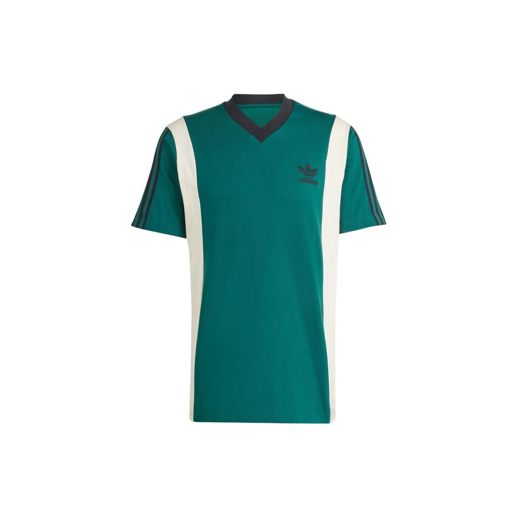 Adidas Originals Archive Panel V-Neck T-Shirt Men Tops Green IS1406
