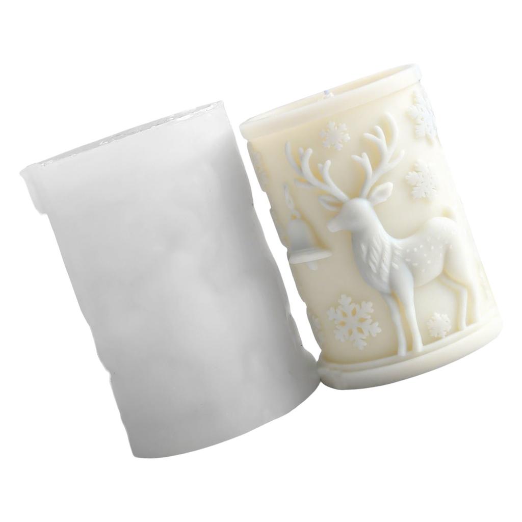 Snowflake Cylinder Silicone Molds Christmas Candle Molds Epoxy Resin Molds Craft Molds Castings Molds Plasters Molds
