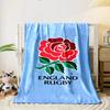 England Rugby Rose Logo Design Blanket Flannel Blanket for Bedroom, Living Room, Sofa, and Nap Sofas.