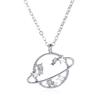 Vintage Inlaid Zircon Star Planet Pendant Necklace For Women Men Exquisite Elegant Hollow Planet Chain Choker Fashion Jewelry