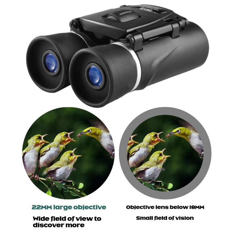 Portable Hd Zoom Folding Binoculars Powerful Long Distance Vision Telescope Compact Optical Binoculars For Outdoor Camping Hiking Sports Wildlife Scen