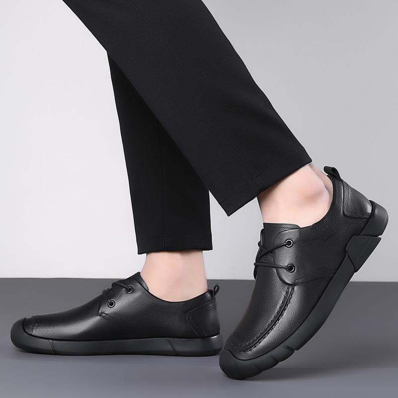 Fashion Genuine leather men's leather shoes Classic and versatile Black Outdoor leisure business party Daily office quality shoes