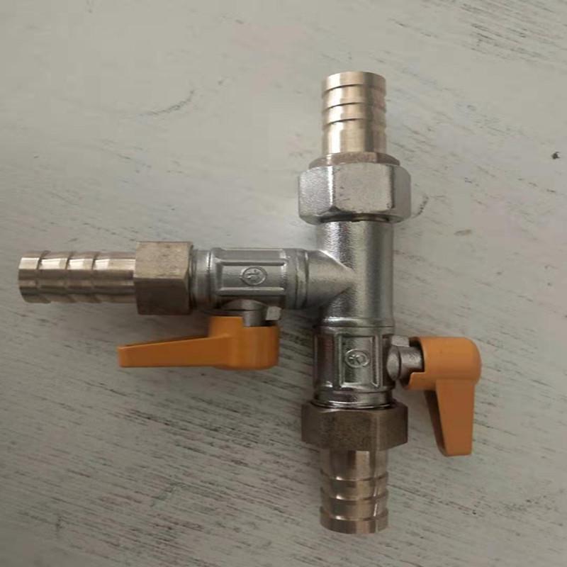Brass Push-to-Connect Ball Valve Reducing Tee for Water Pipes (Sizes: 6/8/10/12/14/16mm)