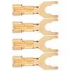4PCS 45 Degree Fork Spade Speaker Connector Pure Copper Fork Speaker Wire Connector  For Amplifiers