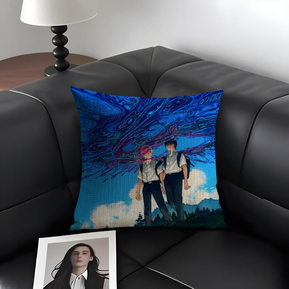 SommerR Hikaru starb Kissenbezug Natürliches Leinen Bio-Stoff Beidseitiger Druck Sofa Heimdekoration Geschenk Kissenhülle