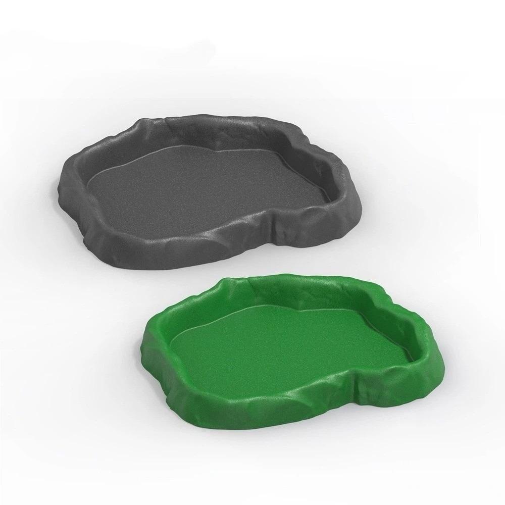 ABS Resin Water Dish Feeder Imitation Rock Design Feeder Bowl New Pet Feeder Basin Small Reptiles