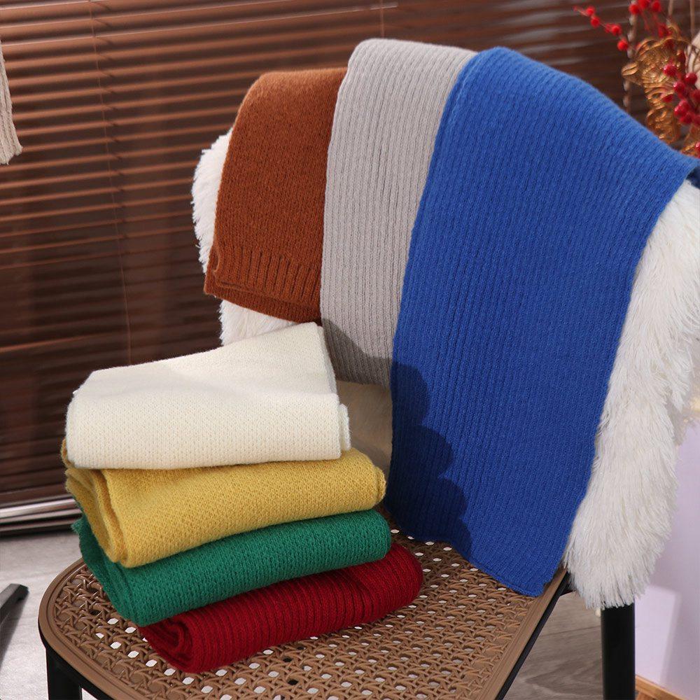 Keep Warm Knitted Scarves Imitation Cashmere Wool Shawl Cute Solid Color Scarf Student