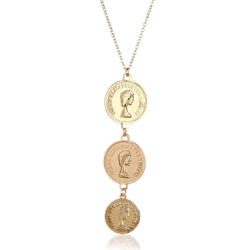 Round Coin Pendant Necklace With Alloy And Electroplated Finish For Use Everyday