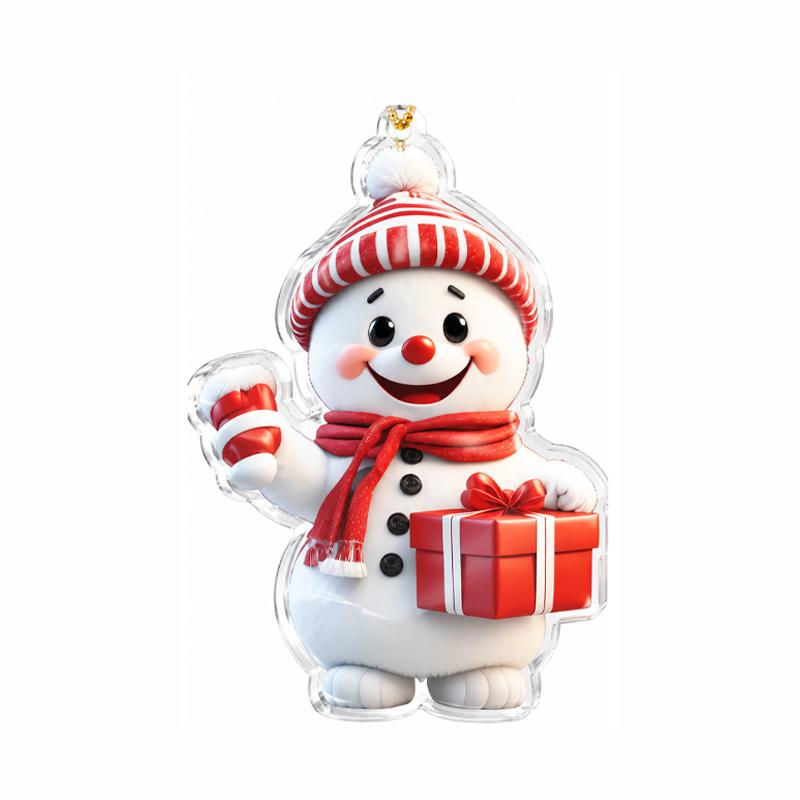 Christmas Tree Hanging Ornaments Acrylic Snowman Santa Elk Pendant Xmas Home Party Decor Holiday Gift Decoration Supplies