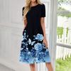 Women's Casual Sundress Summer Boho Beach Dress Floral Blouses For Women O Neck Loose Dresses