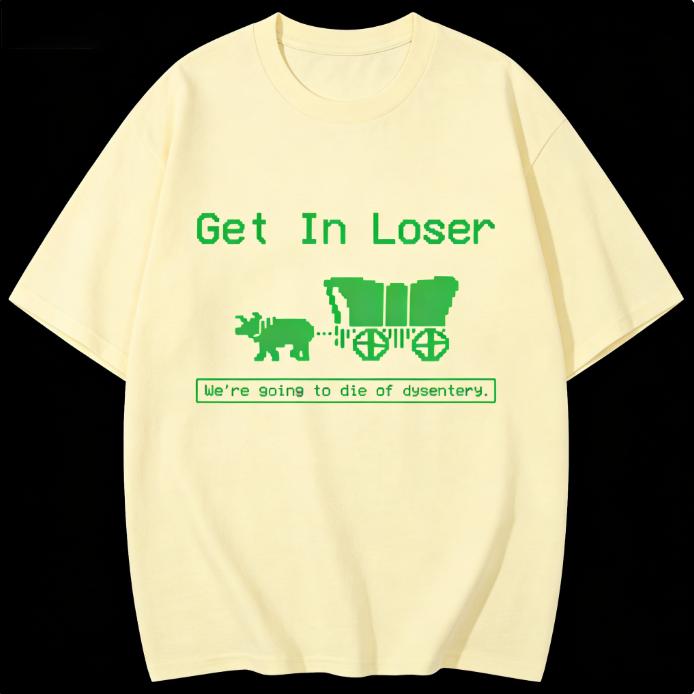 Spring and Summer New Menswomens Get in Loss Fun Printed Cotton Tshirt Fashionable Casual Short Sleeved Round Neck Tshirt