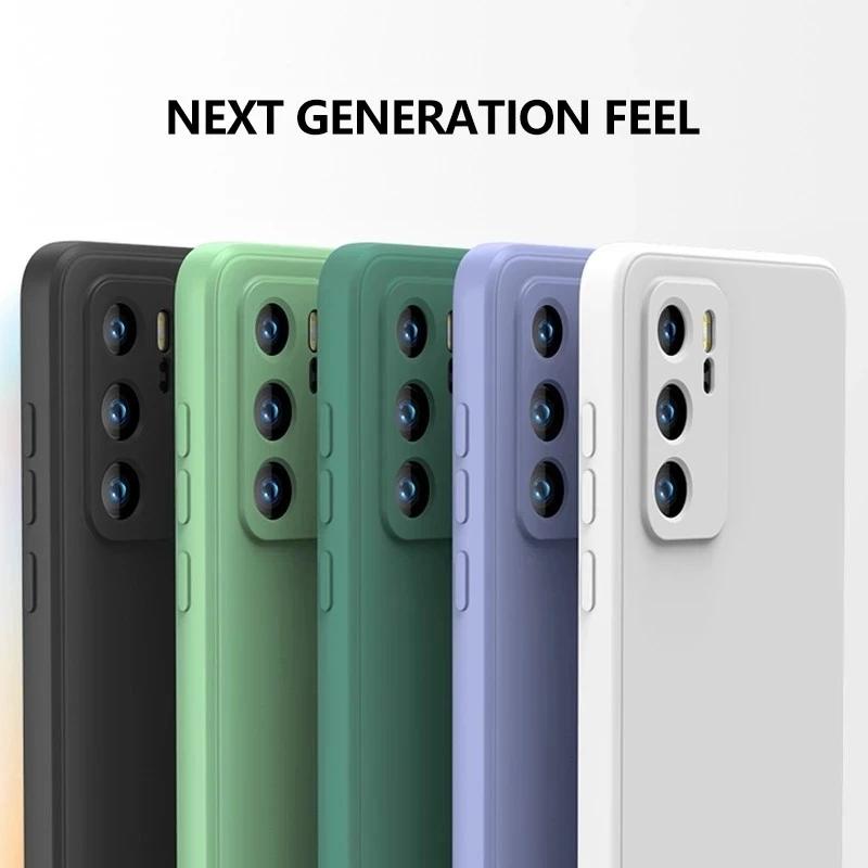 Soft Square Liquid Silicone Phone Case For Huawei Honor 80 70 60 50 Pro SE Cover