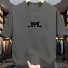 Cute Cat Design Unisexs Casual Black Tshirt Soft Polyester Short Sleeve Summer Fashion Essential For Casual Attire Funny Male Tops