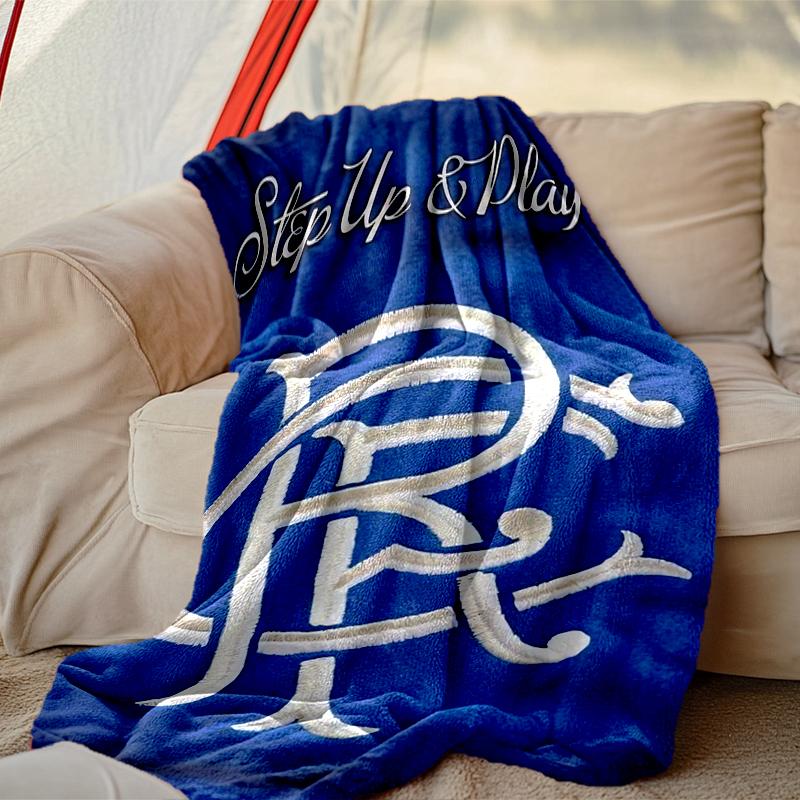 [1 Stk. Rangers FC Decke] Ganzjahresdecke - Gemütliche Decke für Sofa Couch Heimdekoration, Digital bedruckte Nickerchen-Decke