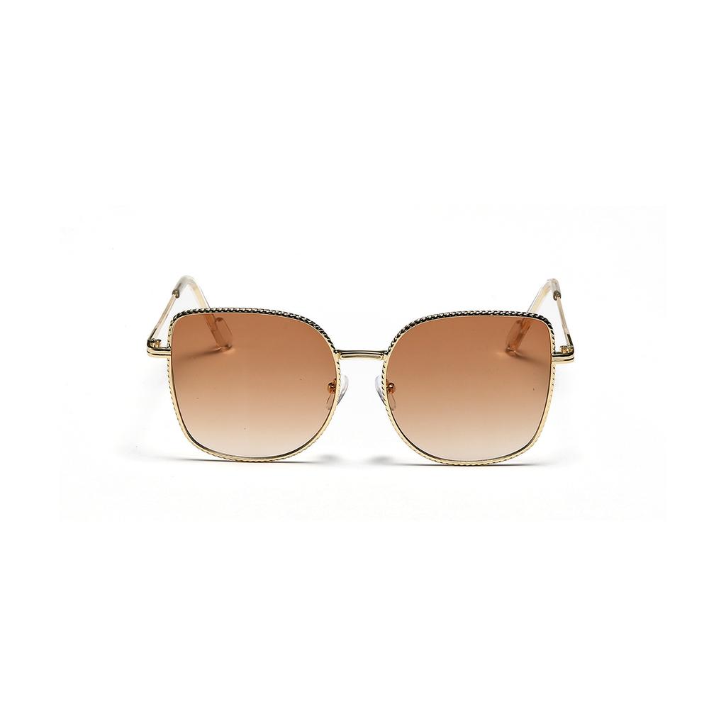 Framed Glasses Men'S Face Covering Metal Retro Sunglasses Women'S Big Face Plain Cat Eye Sunglasses