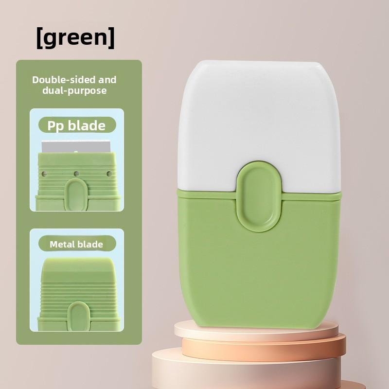 

Двусторонний скребок Скребок для автомобильной пленки Скребок для удаления клея Кухонная чистка Пленка для мобильного телефона Удаление клея с пола Без царапин Маленькая лопатка 1PCS зелёный