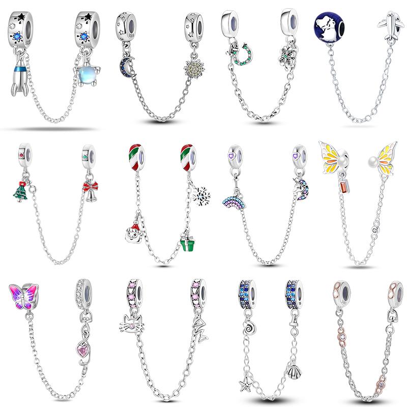 Vendi Charms a Catena con Animali, Piante, Viaggio, Design di Moda, Perline in Argento 925, 3mm, Fai da Te, Creazione di Gioielli Fini