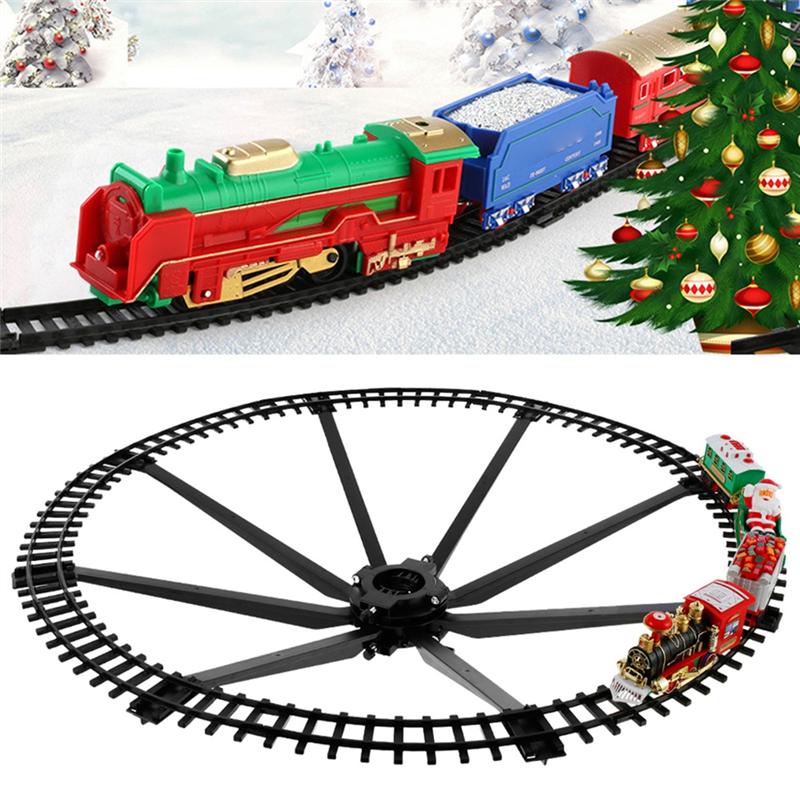 Good-Christmas Train Set Railway Train Carriage Toy Christmas Train Tree Decoration Track Electric Toy Children Gift