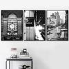 New York Picture Black and White Wall Art for Living Room Decorative Painting Canvas Poster Street Sign Building  Wall Decor