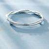 Forsølvet armbånd S925 sølvarmbånd bryllupsarmbånd Moebius kvinnelig twist vri mote skyv-trekk justeringsarmbånd