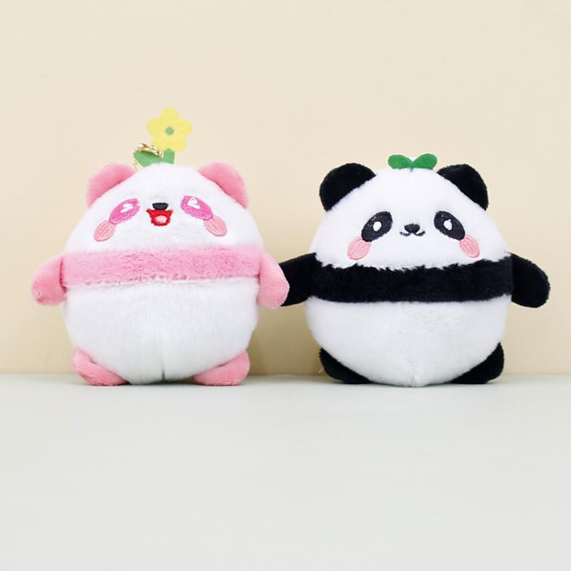 Cute Panda Plush Toy Keychain Short Plush Stuffed Doll For Couples