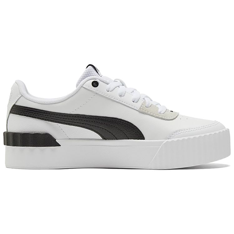 Puma Carina Lift Two-Layer Leather Casual Comfortable Low-Top Sneakers Women sneakers Black White Gray 373031-16