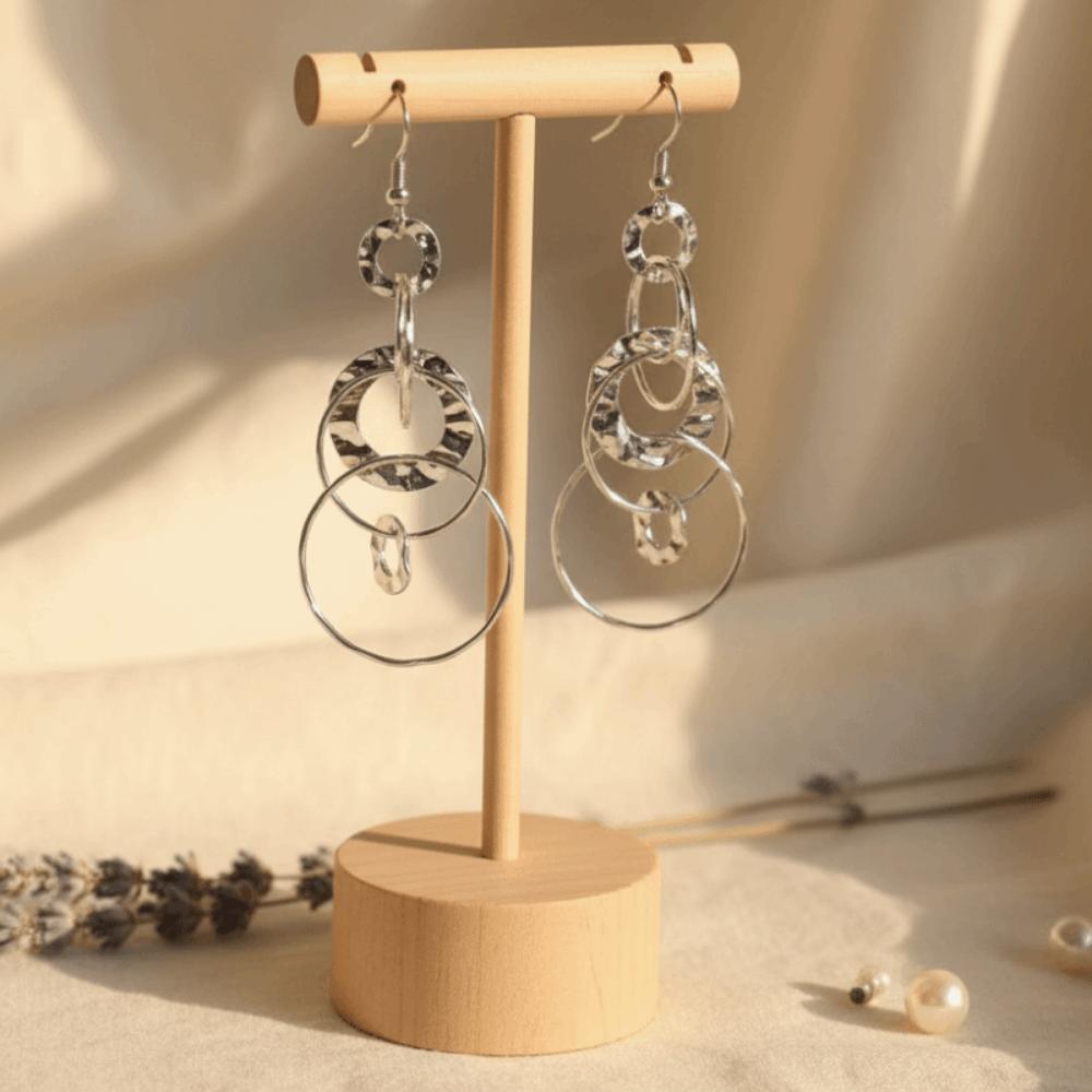 Multi-layers Round Hollow Earrings Long Chain Ear Accessories Dangle Earrings  Date Night