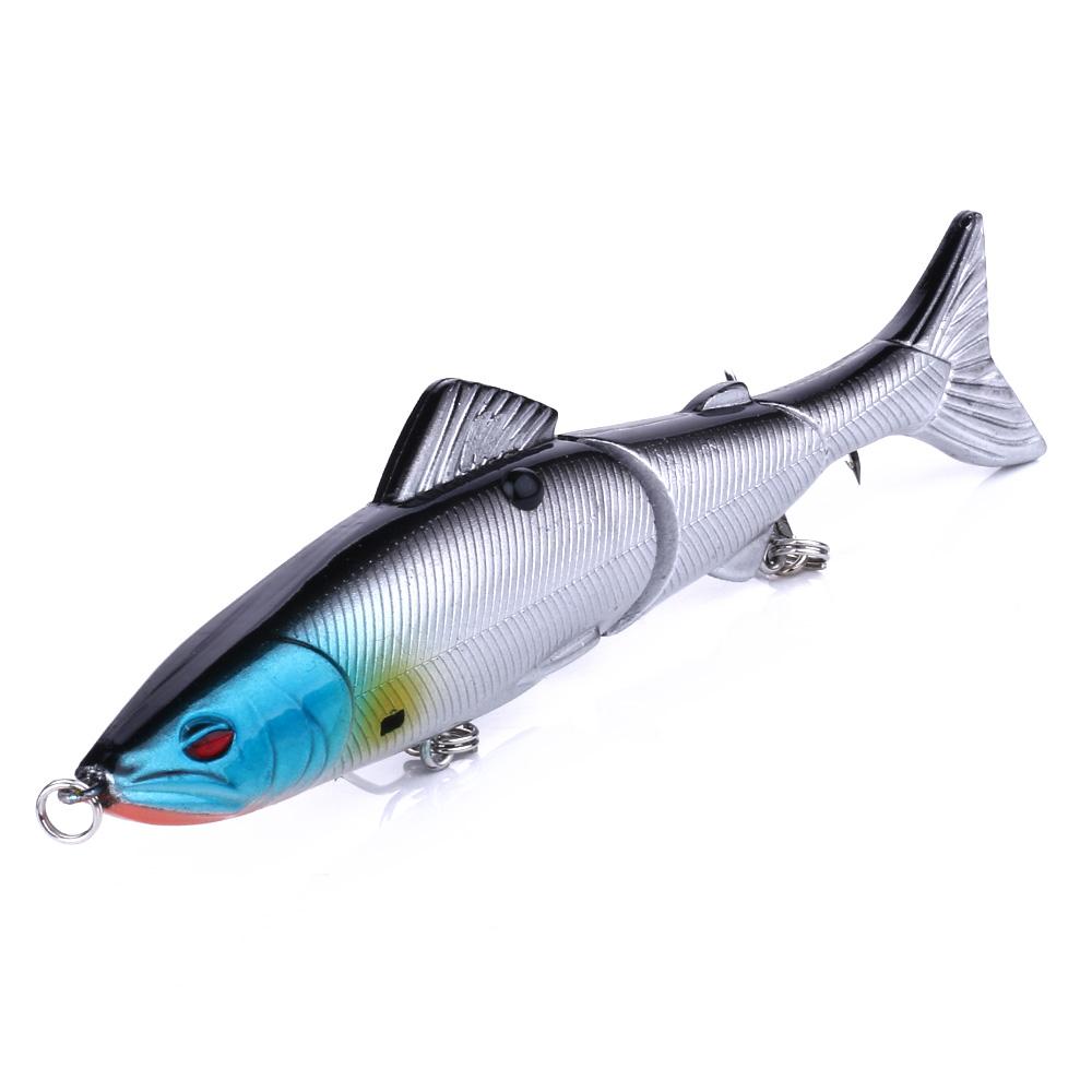 

1pc HENGJIA 3sections jointed риболовля приманки пластикові воблер Мінноу Рибальські снасті сірий колір