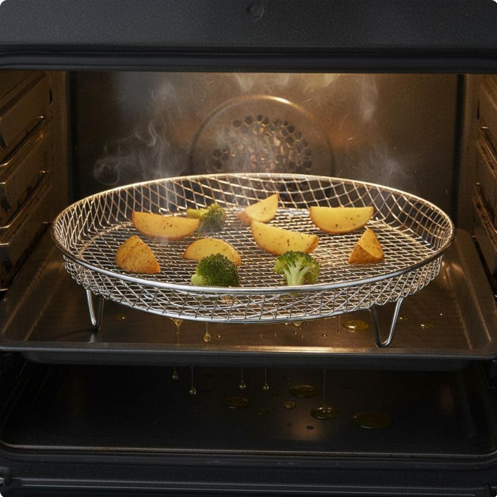 Air Fryer Rack Food Grade Air Fryer Grilling Rack Wire Grilling Basket Oven Crisper Tray Dishwasher Safe for Roasting