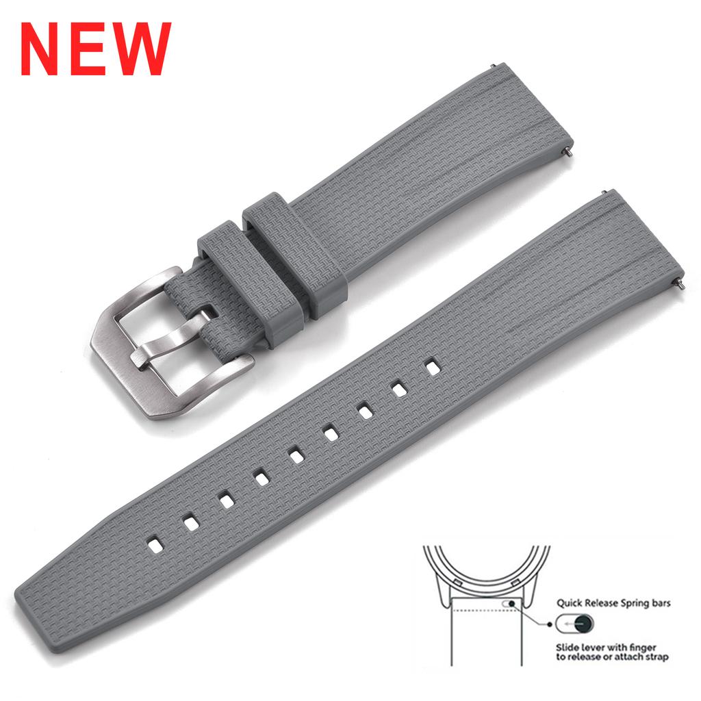 20mm 22mm Premium FKM Fluorkautschuk Taucheruhr Armband Militärqualität Für Seiko Oris Citizen Schnellverschluss Anti-Rutsch