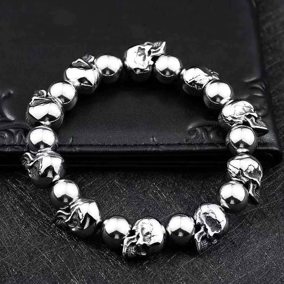 Full Skull Bracelet Adjustable Size Gothic Men's Motorcycle Riding Bracelet Hip Hop Punk Rock Jewelry