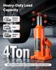 VEVOR Hydraulic Bottle Jack 4 Ton (8818.5 lbs) 194-379 mm Lifting Range, for Midsize Sedan, Midsize SUV, Van, Auto Repair & House Lift