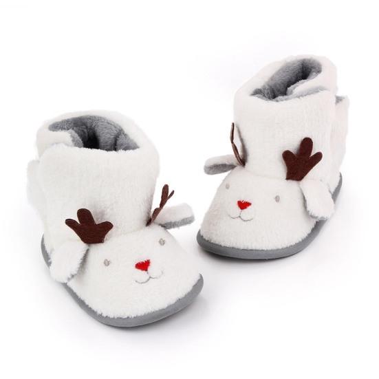 Winter Warm Christmas Cartoon Deer Baby Shoes Soft-soled Infant Toddler Boots