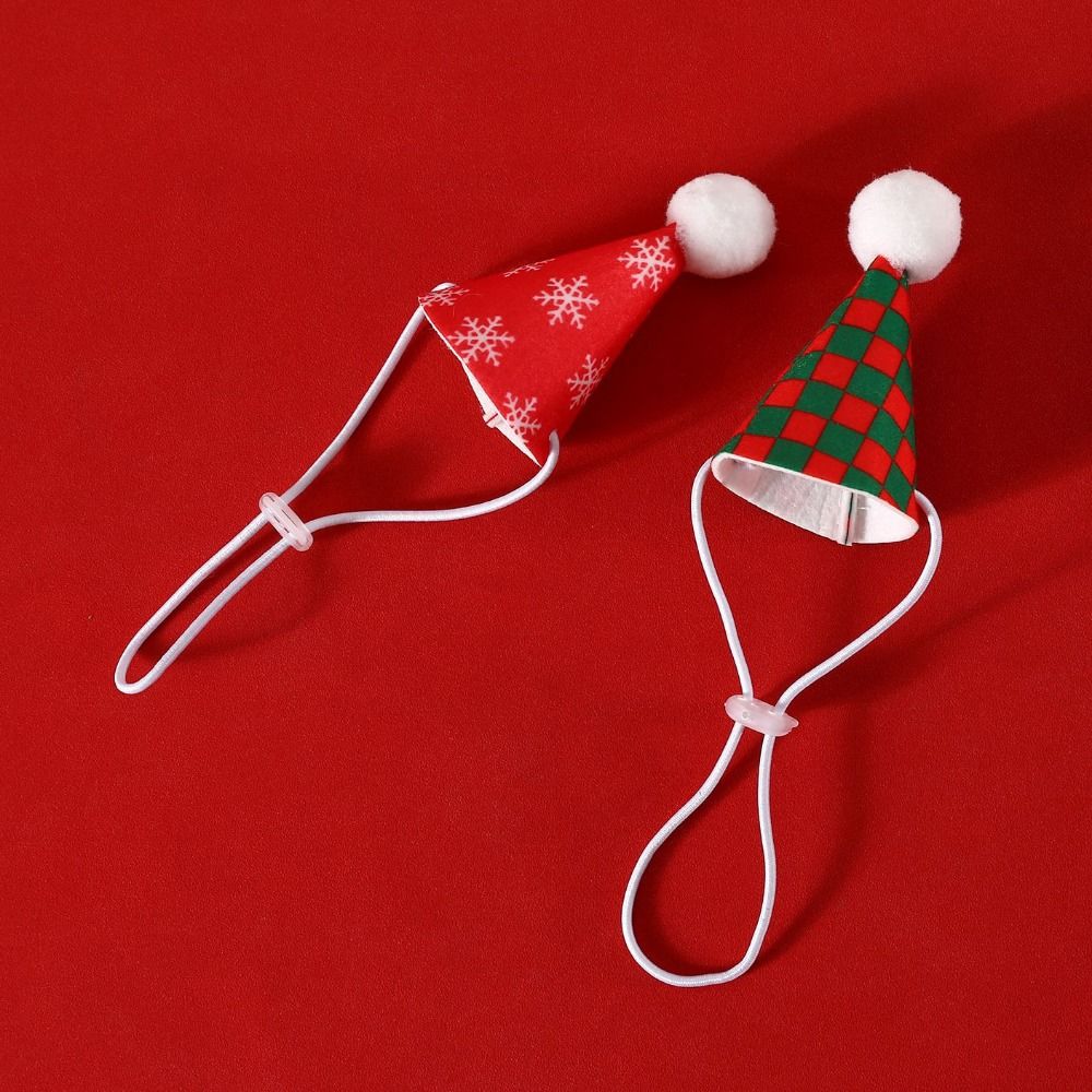 Hand-woven Dog Christmas Bib Xmas Hat Adjustable Pet Knitted Snowflake Scarf  New Year