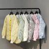 Women's Winter Lightweight Cotton Padded Jacket Light Yellow Korean Style Quilted Outerwear Northeast Floral Cotton Padded Coat