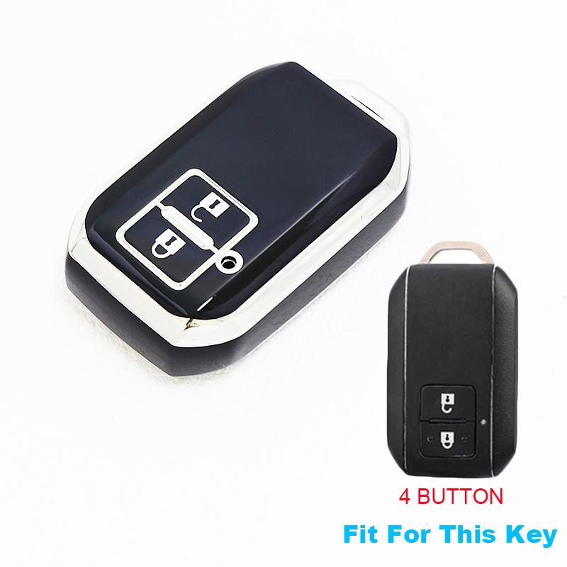 Modne 2-przyciskowe etui z TPU na kluczyk samochodowy z pilotem, osłona, skorupa, brelok dla Suzuki Ertiga Swift Wagon R, chroniony uchwyt, akcesoria bezkluczykowe