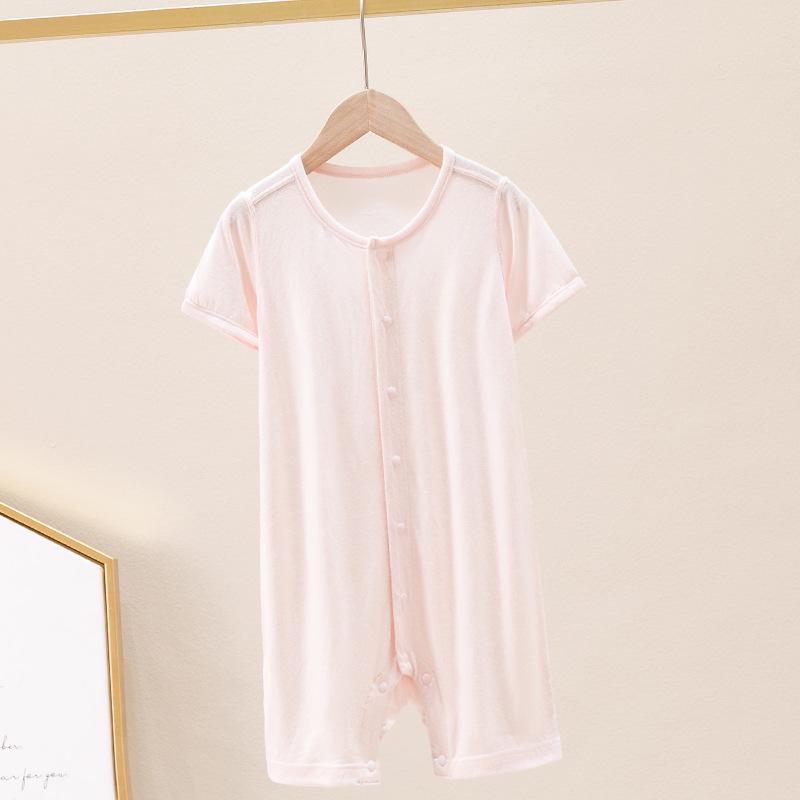 Bamboo Fiber Baby Summer Romper - Boys & Girls Short Sleeve Pajamas Air Conditioning Suit