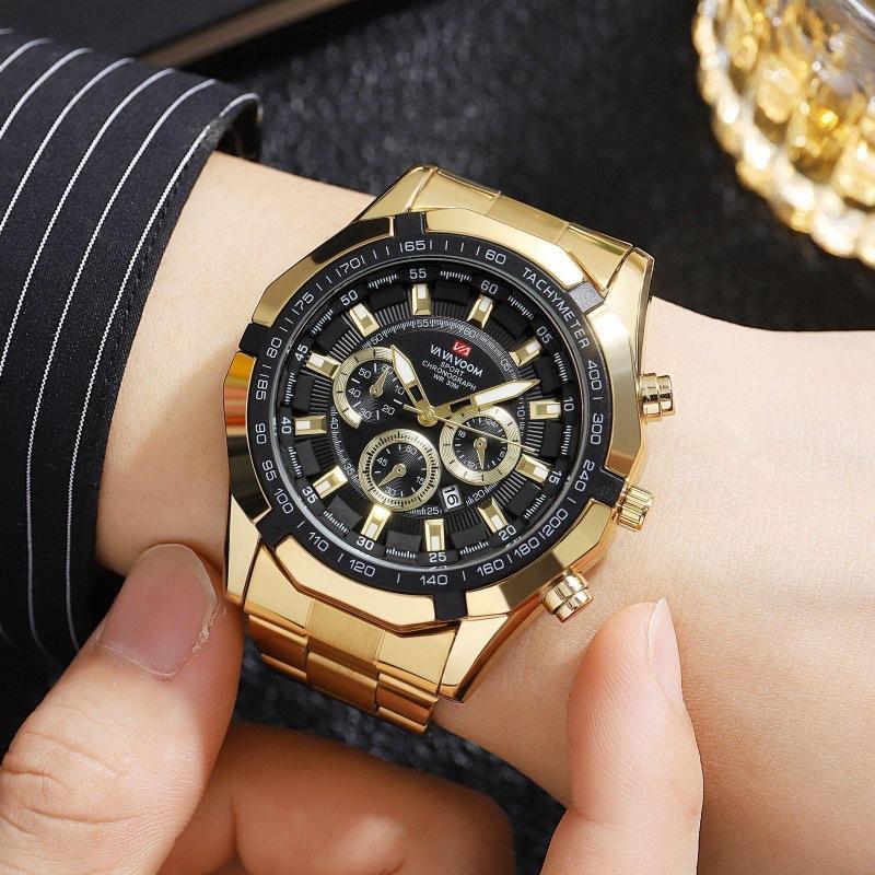 Men's Steel Strap Watch, Calendar Student Men's Quartz Watch