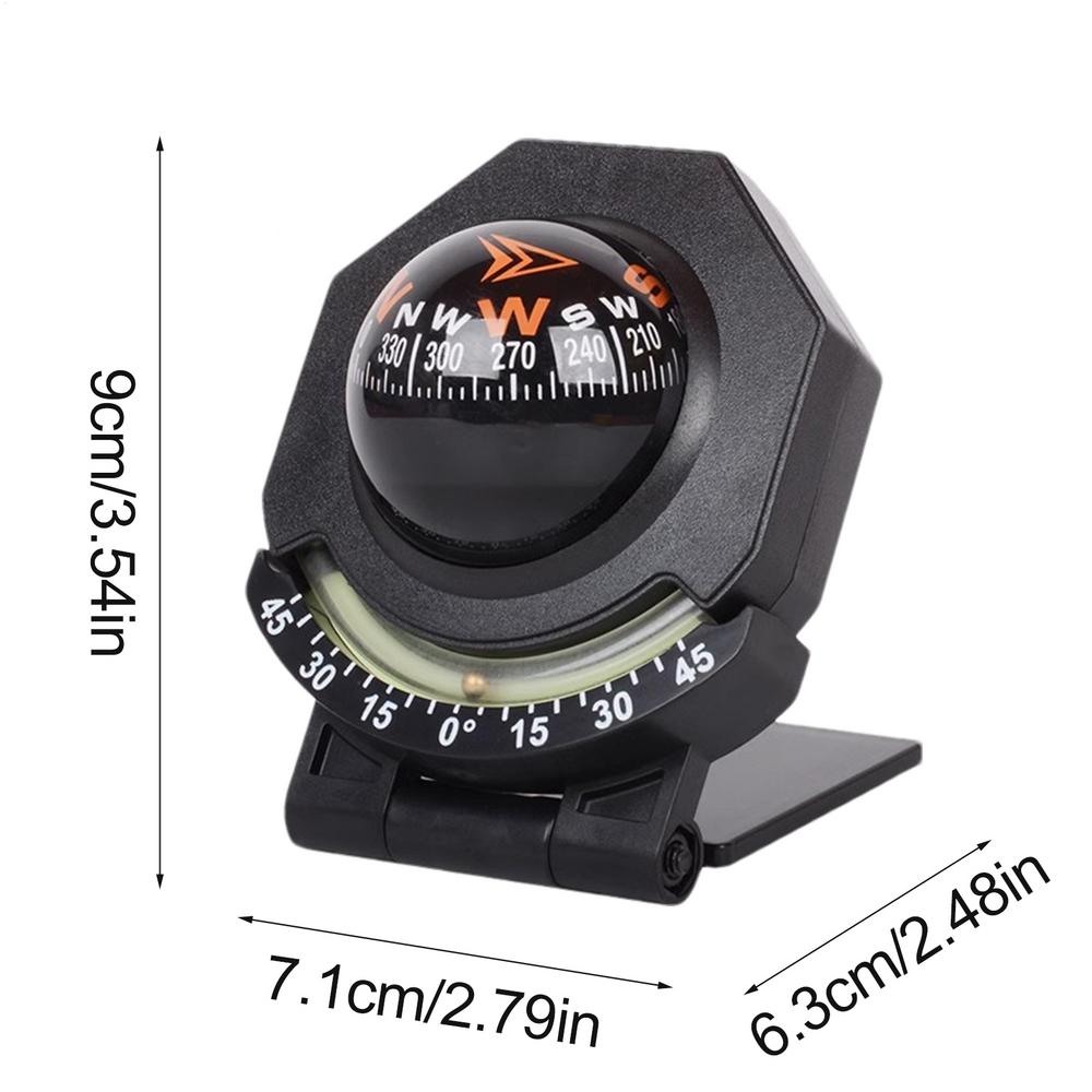 Marine Compass For Boats Foldable Ball Shape Car Compass 180 Degree Adjustable Portable High Precision Marine Compass With Built
